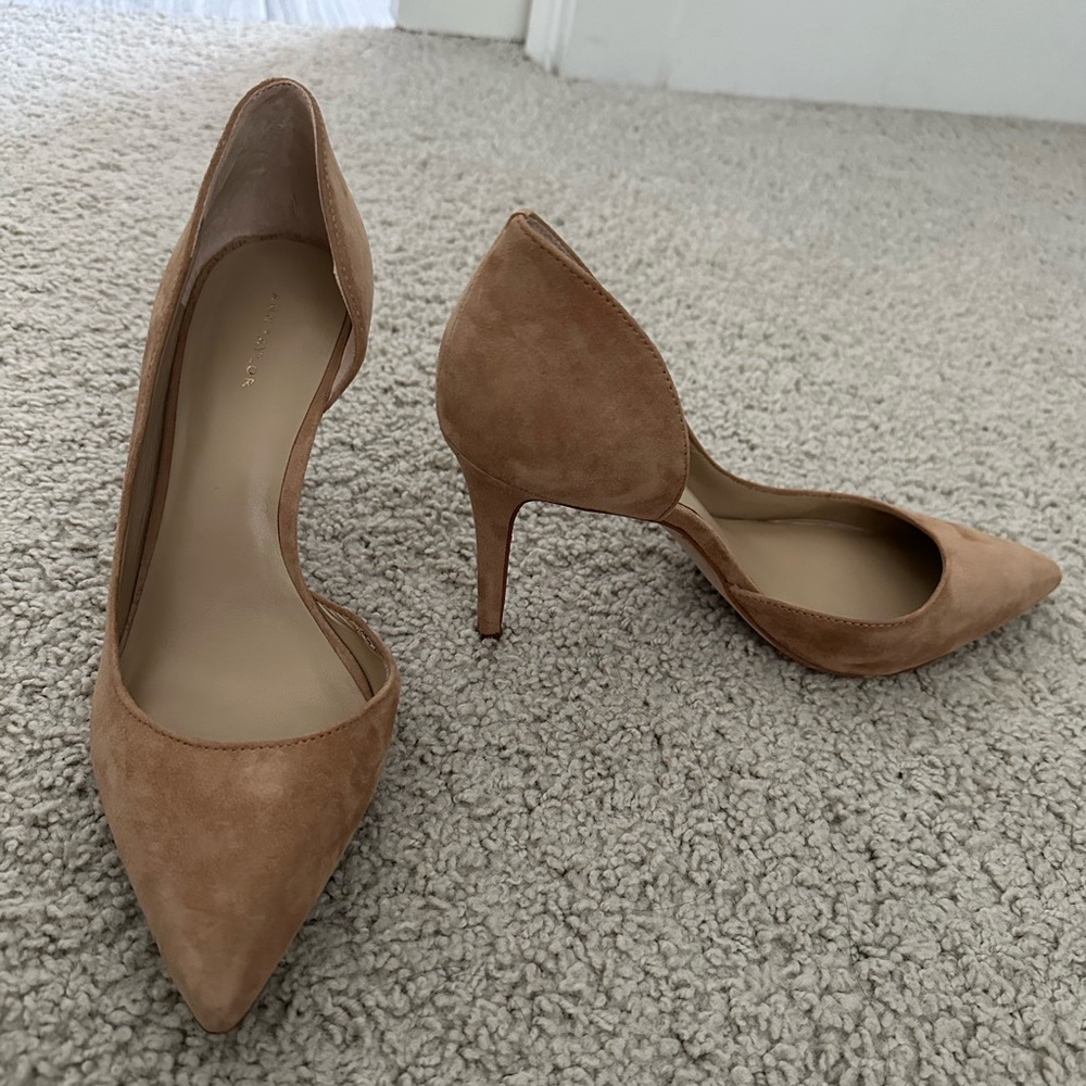 Ann Taylor Azra Suede Pumps Posh Camel